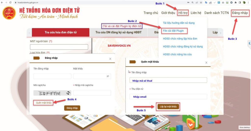 Làm cách nào để lấy lại mật khẩu từ "hoadondientu.gdt.gov.vn"