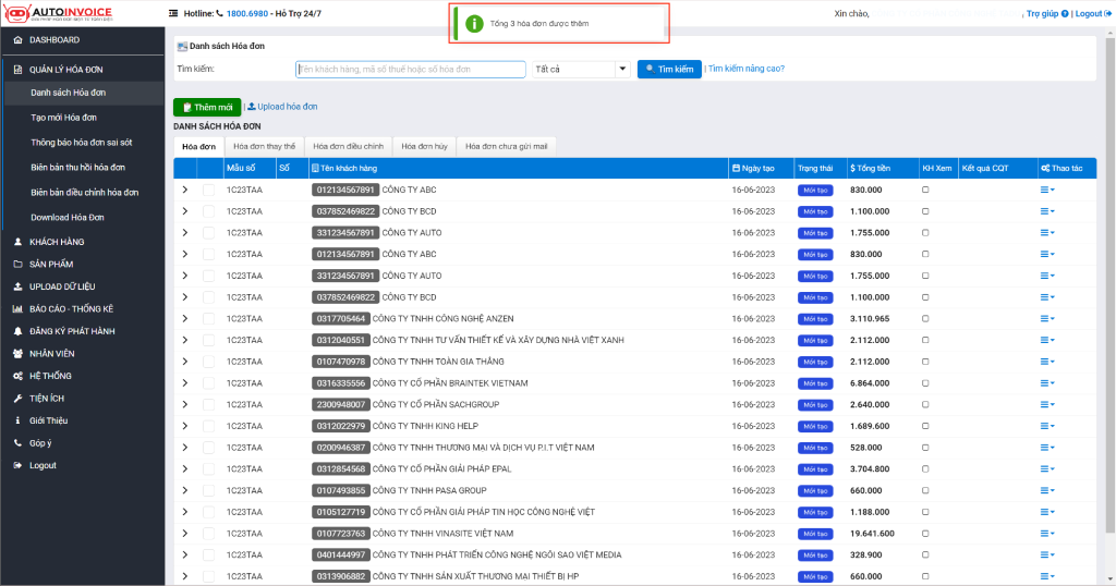 [Auto Invoice] Hướng dẫn upload hóa đơn trên phần mềm Hóa đơn điện tử Auto Invoice
