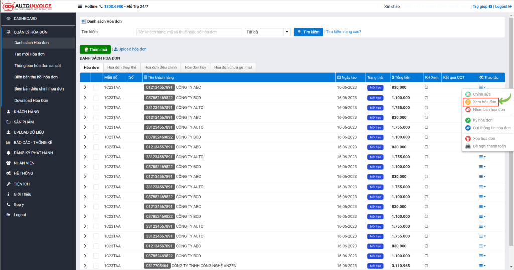 [Auto Invoice] Hướng dẫn upload hóa đơn trên phần mềm Hóa đơn điện tử Auto Invoice