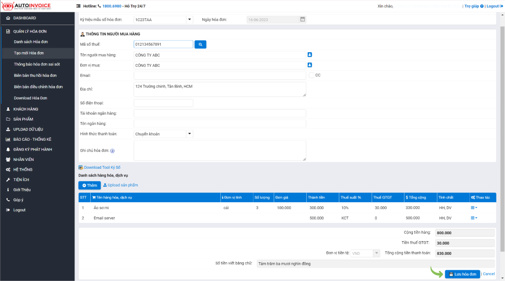 [Auto Invoice] Hướng dẫn upload hóa đơn trên phần mềm Hóa đơn điện tử Auto Invoice