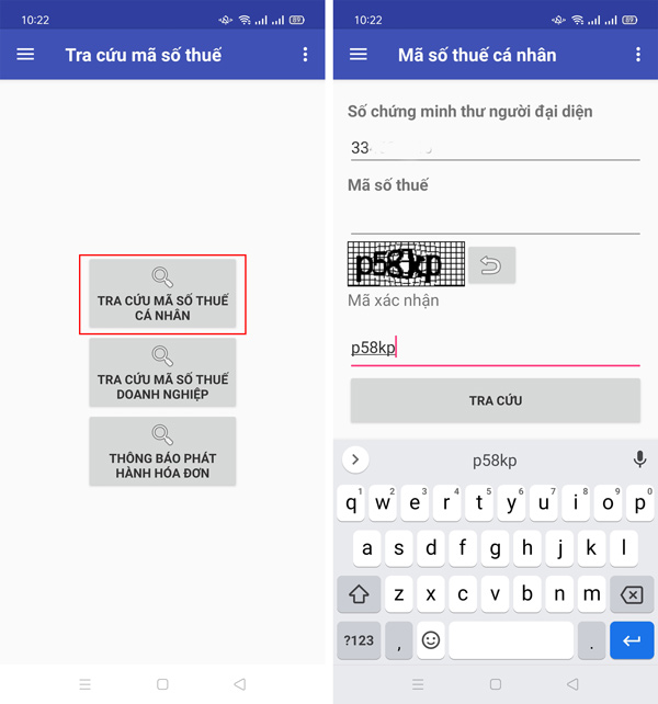 Tra cứu mã số thuế cá nhân qua app tra cứu mã số thuế