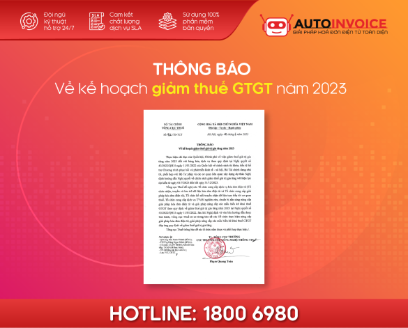 Thông báo mới nhất về kế hoạch giảm thuế GTGT năm 2023