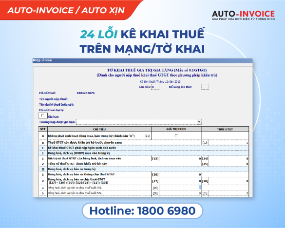 Tổng hợp 24 lỗi kê khai thuế trên mạng/tờ khai mới nhất 2022