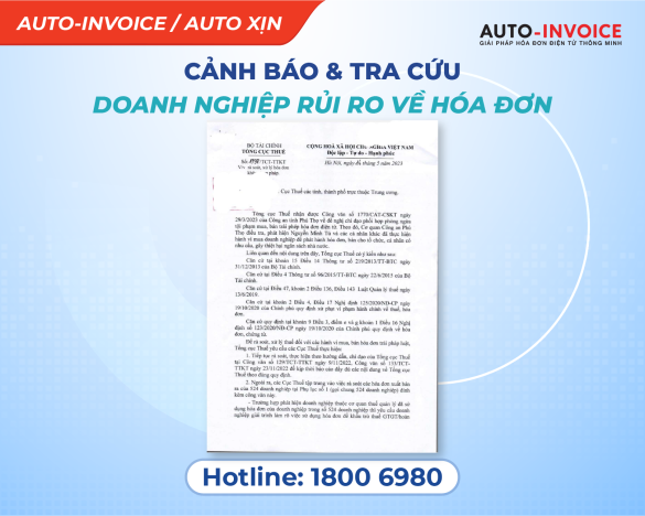 Cảnh báo, tra cứu doanh nghiệp rủi ro về hóa đơn năm 2023
