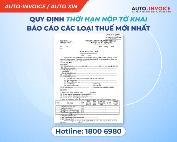Quy định thời hạn nộp tờ khai báo cáo các loại thuế mới nhất