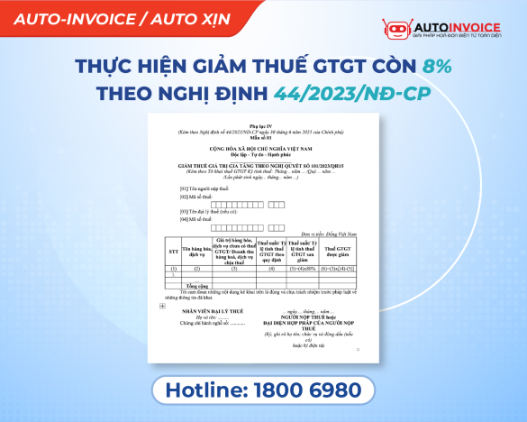 [Hướng dẫn] Thực hiện giảm thuế GTGT còn 8% theo Nghị định 44/2023/NĐ-CP