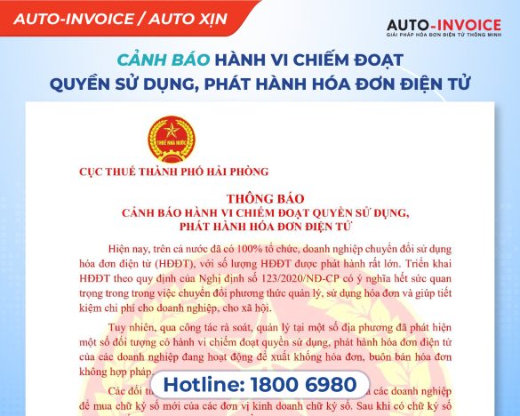 Cảnh báo hành vi chiếm đoạt quyền sử dụng, phát hành hóa đơn điện tử