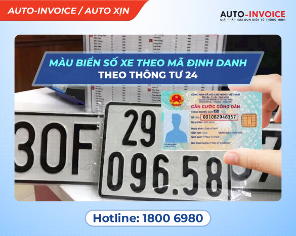 Màu biển số xe theo mã định danh theo Thông tư 24
