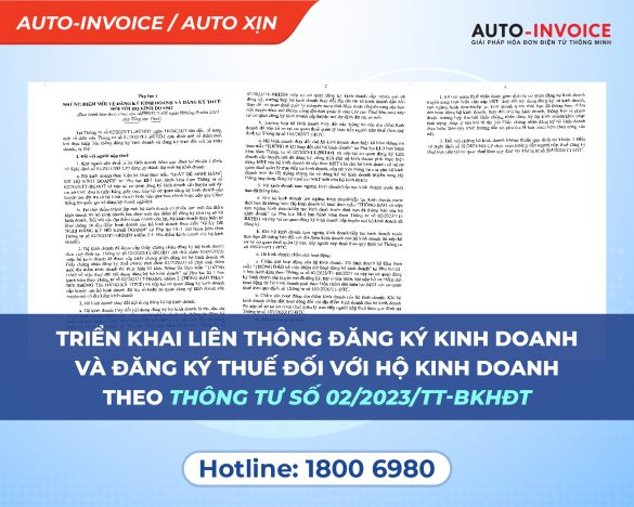 Triển khai liên thông đăng ký kinh doanh và đăng ký thuế đối với hộ kinh doanh theo Thông tư số 02/2023/TT-BKHĐT